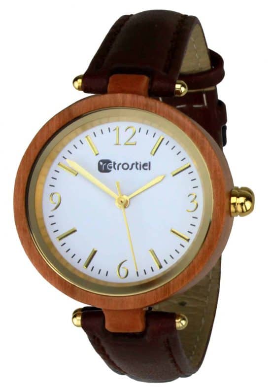 Wooden Watch - Venezia Cherry-Leather