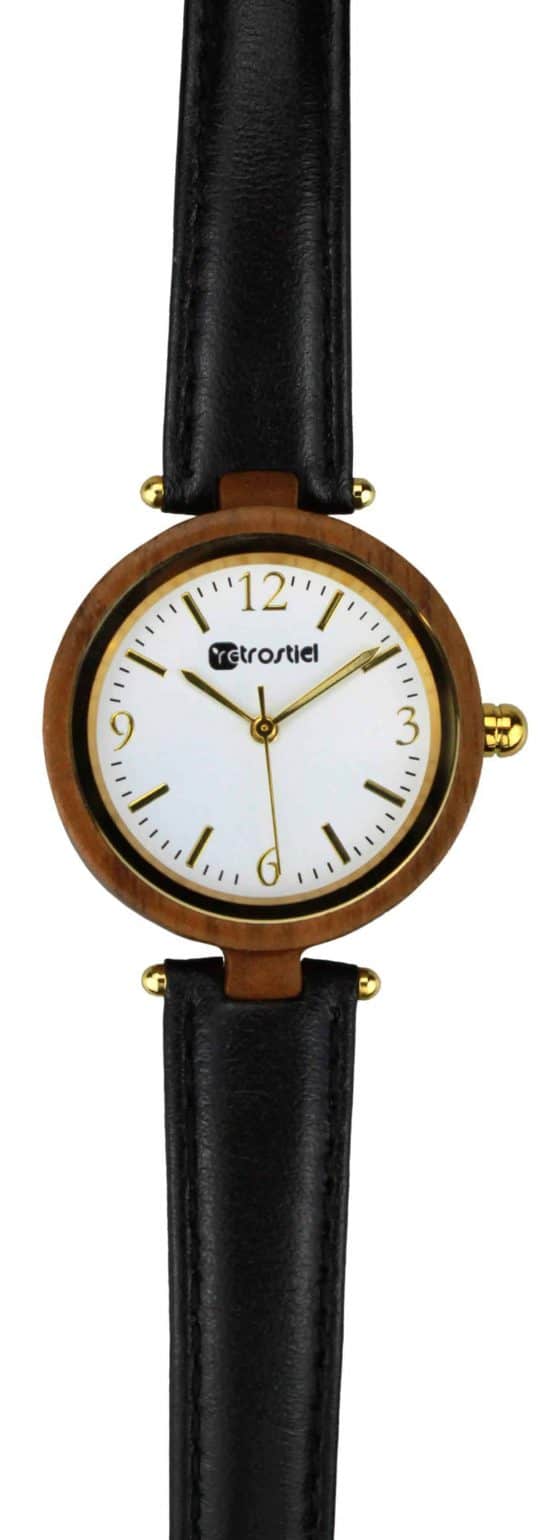 Armbanduhr aus Holz - Venezia Nut-Leather